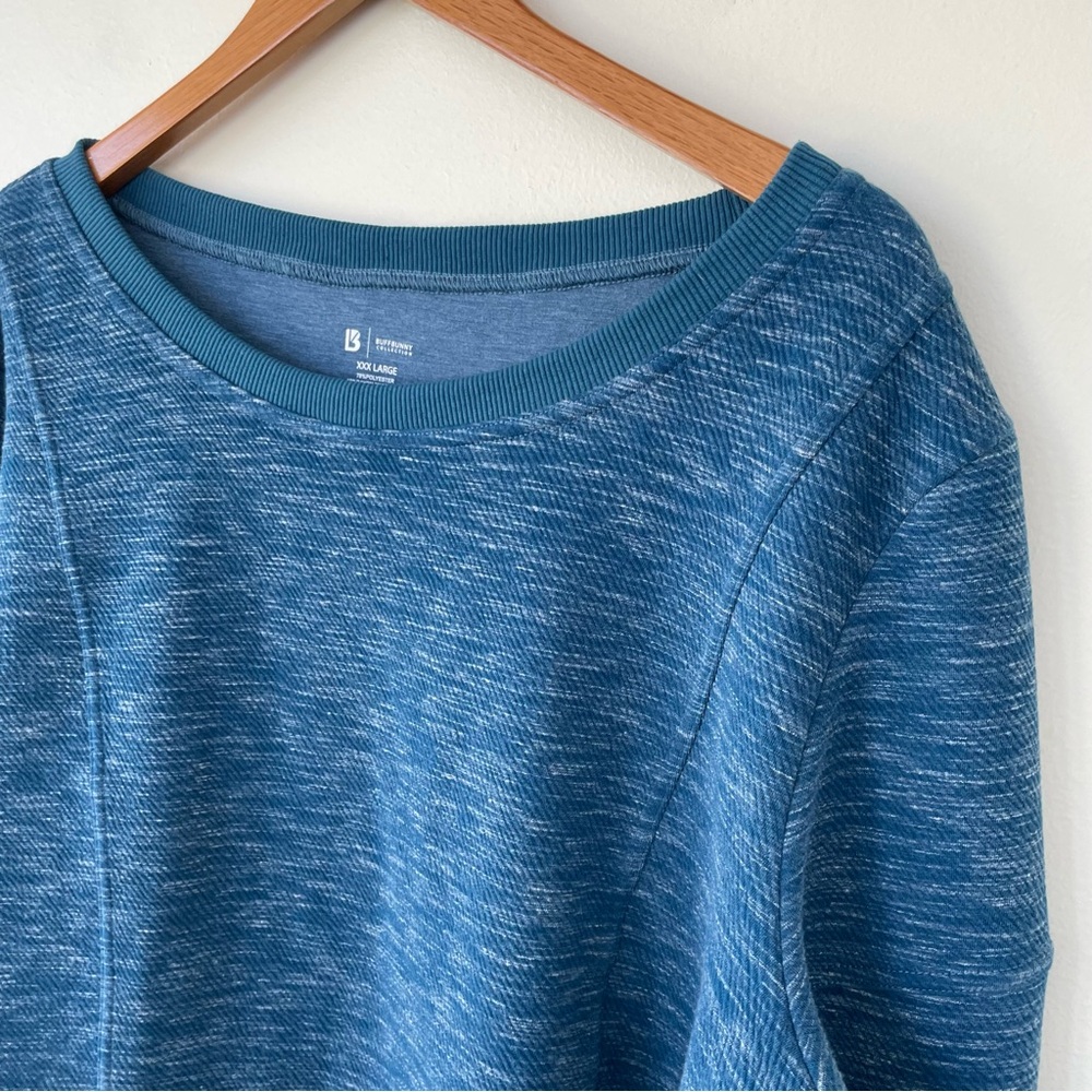 BuffBunny Collection Goal Digger Long Sleeve Crop Spacedye Heather Blue 3X XXXL - Picture 3 of 8